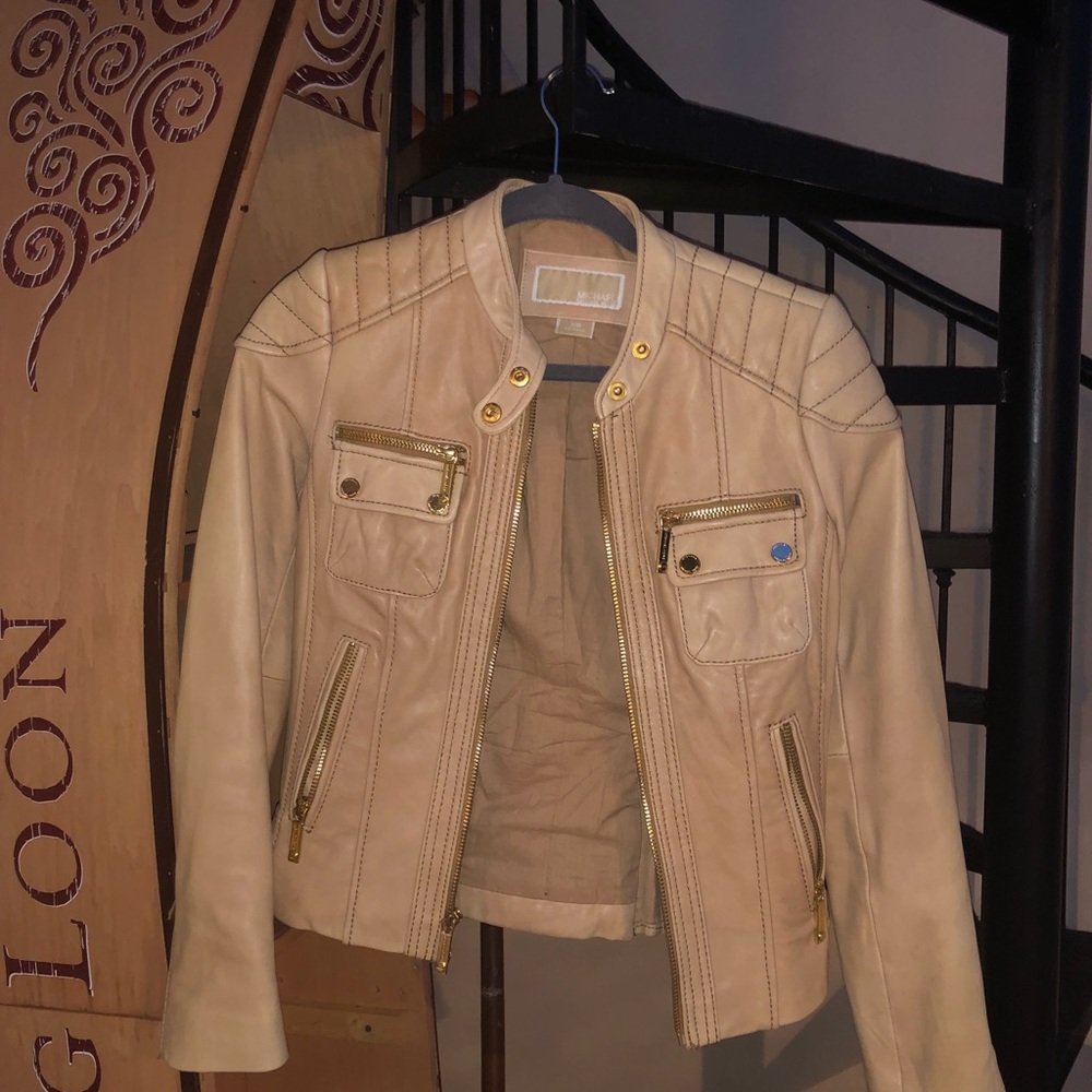Michael Kira Tan Leather Jacket